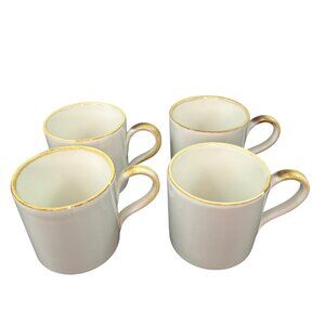 Williams Sonoma Gold Rimmed Demitasse Espresso Cups Set of 4 Coffee